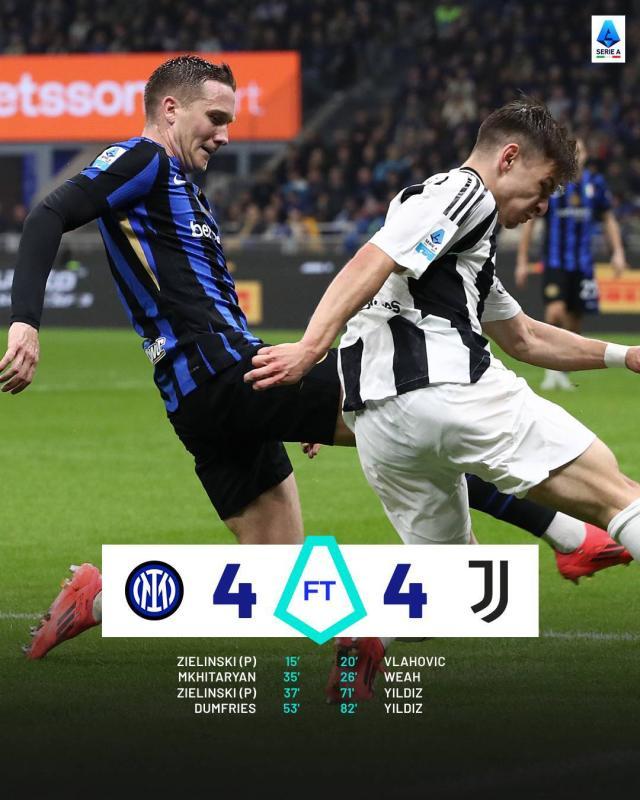 开云官网-【意甲】国米4比4尤文，耶尔德兹替补梅开二度扳平