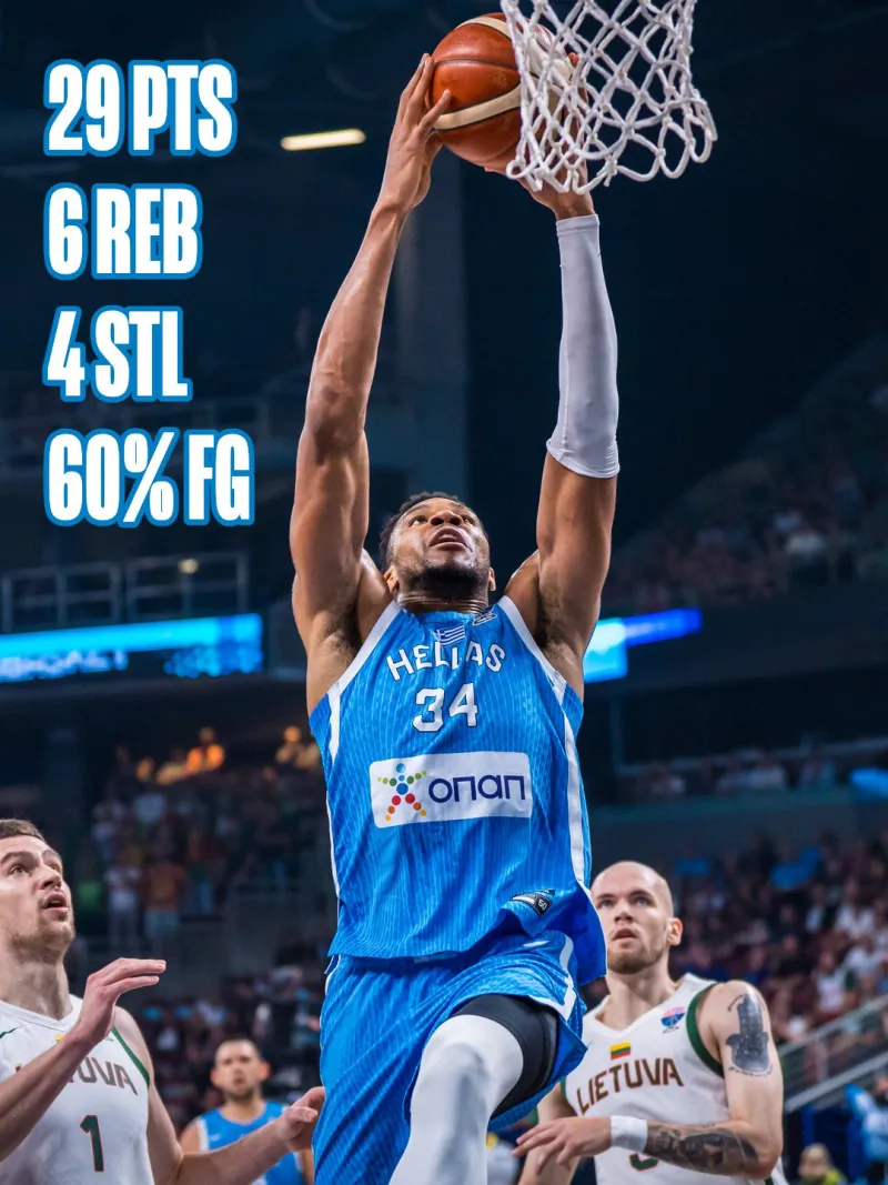 29+6+4抢断！雄鹿官方：字母的强势表现帮助希腊锁定半决赛